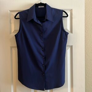 Zeagoo button down navy blue blouse